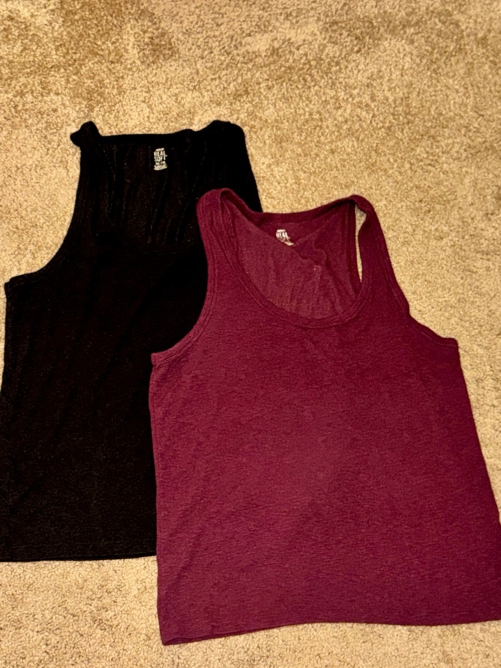 BUNDLE — Women's Aerie Scoop Neck Tank Tops (black & burgundy )